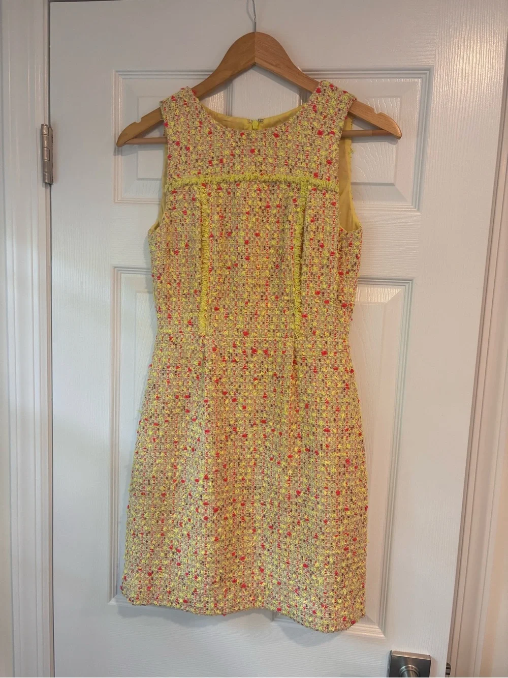 J.Crew Collection yellow neon tweed sleeveless dress size 00